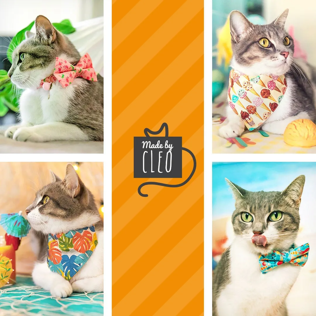 Pet Bow Tie - "Polka Dot - Orange" - Glow In the Dark Orange Cat Bow Tie / Wedding, Birthday, Fall, Halloween / For Cats   Small Dogs (One Size)