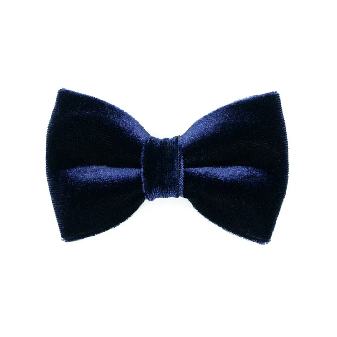 Pet Bow Tie - "Velvet - Midnight Blue" - Dark Navy Blue Velvet Cat Bow Tie / For Cats   Small Dogs (One Size)