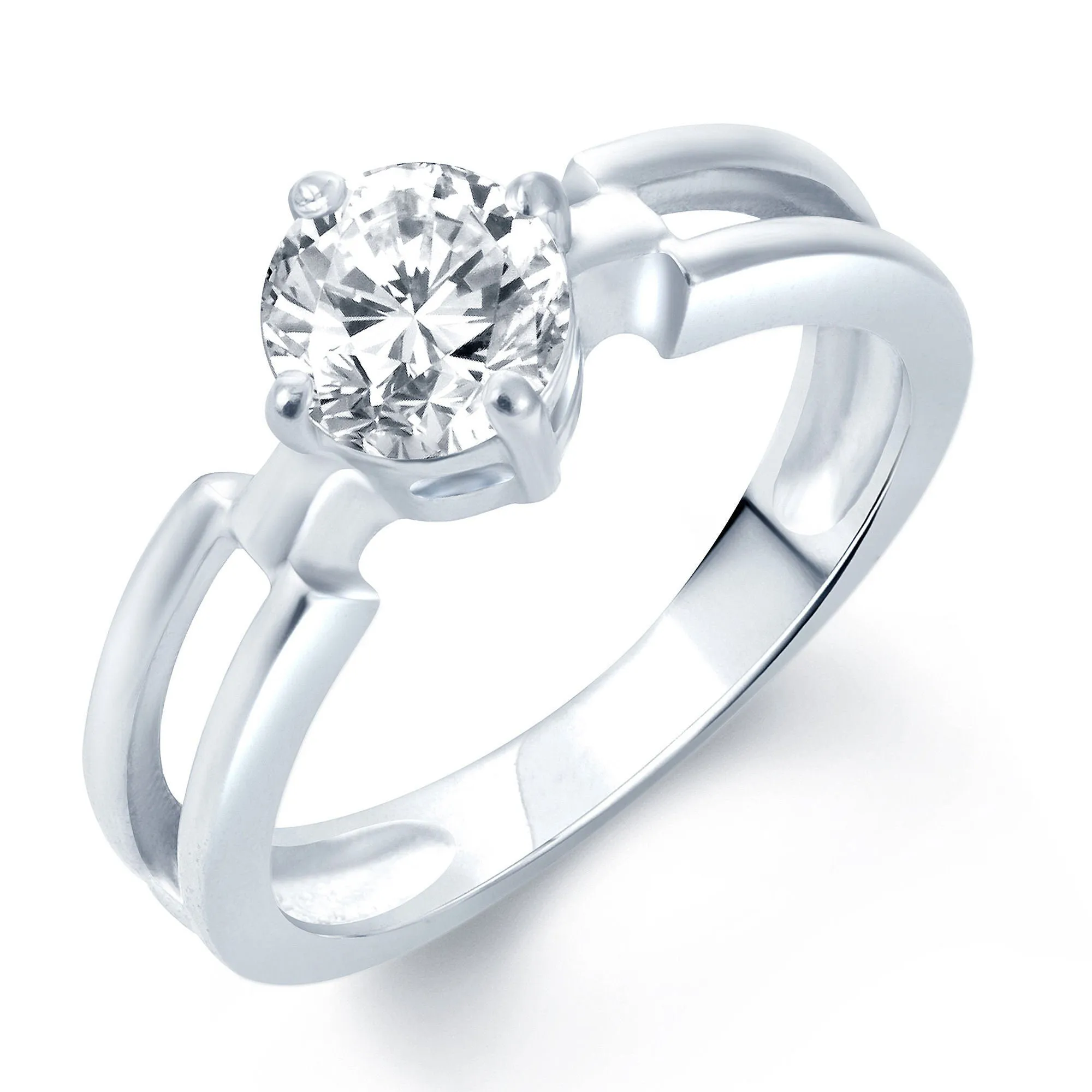 Pissara Incredible Rhodium Plated Set Of 4 CZ Ring Combo For Women - 7