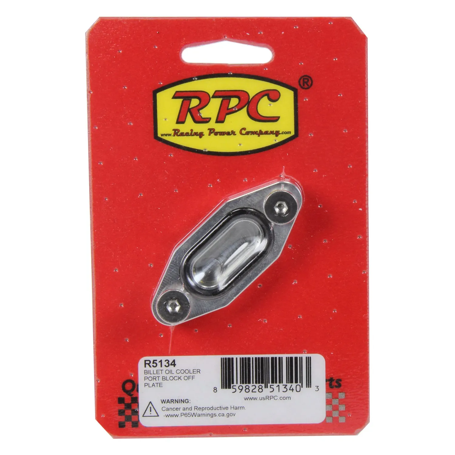 Racing Power Oil Cooler Block Off Plate - 1/2 in Thick - GM LS-Series