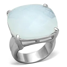 Rhodium Brass Ring with Synthetic Synthetic Glass in Aurora Borealis (Rainbow Effect) for Women Style LOA910