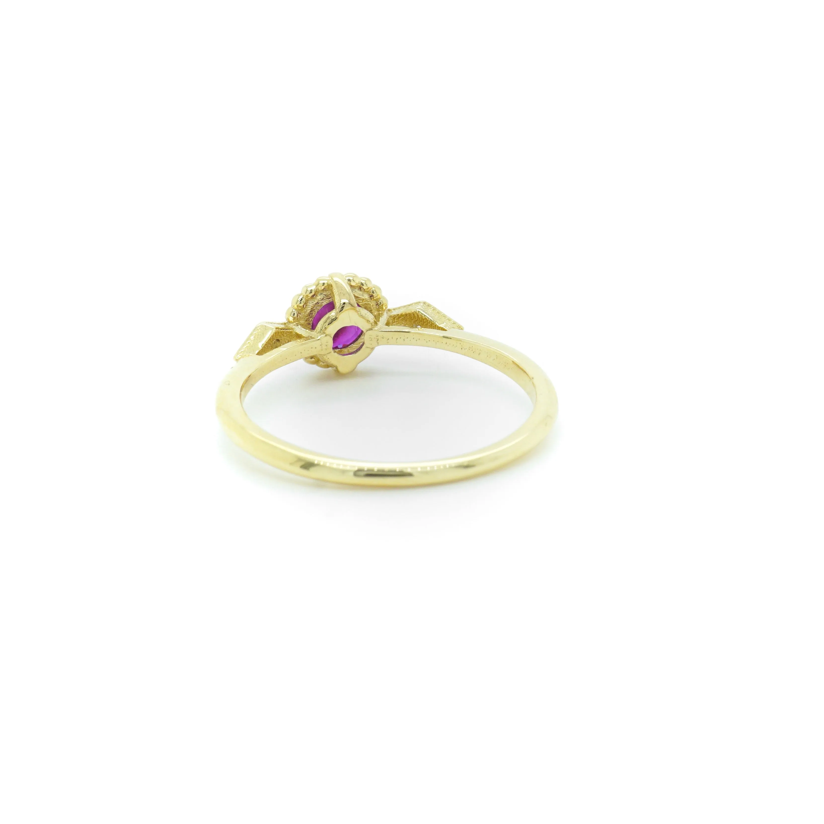 Ruby Diamond Compass Ring - Ruby 14k Gold Ring - July Birthstone Ring - Dainty Ruby Stone Ring