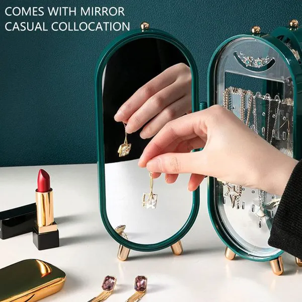 Screen Folding Jewellery Box Organizer With Mirror