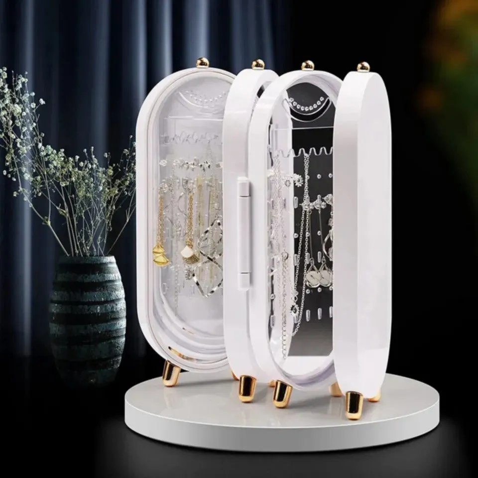 Screen Folding Jewellery Box Organizer With Mirror