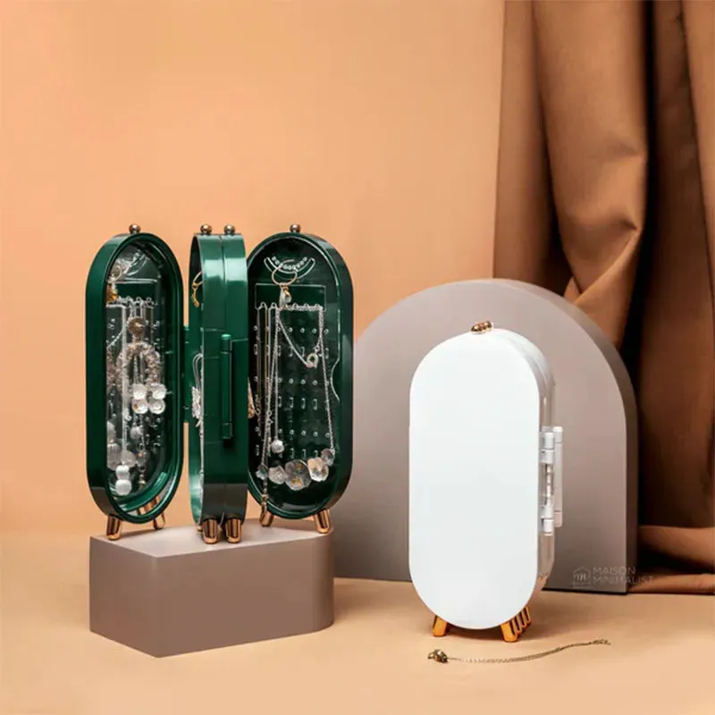 Screen Folding Jewellery Box Organizer With Mirror