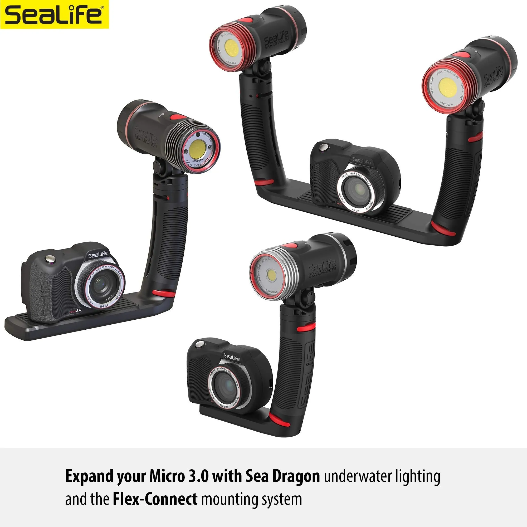 SeaLife Micro 3.0 64GB, 16mp, 4K Underwater Camera for Underwater Photography and Video, Easy Set-up, Wireless Transfer; Includes case, Wrist Strap