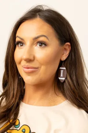 Small Leather Football Earrings