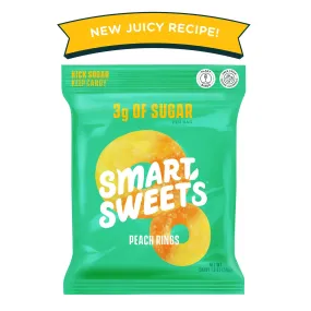 Smart Sweets Peach Rings 1.8 oz Gluten Free