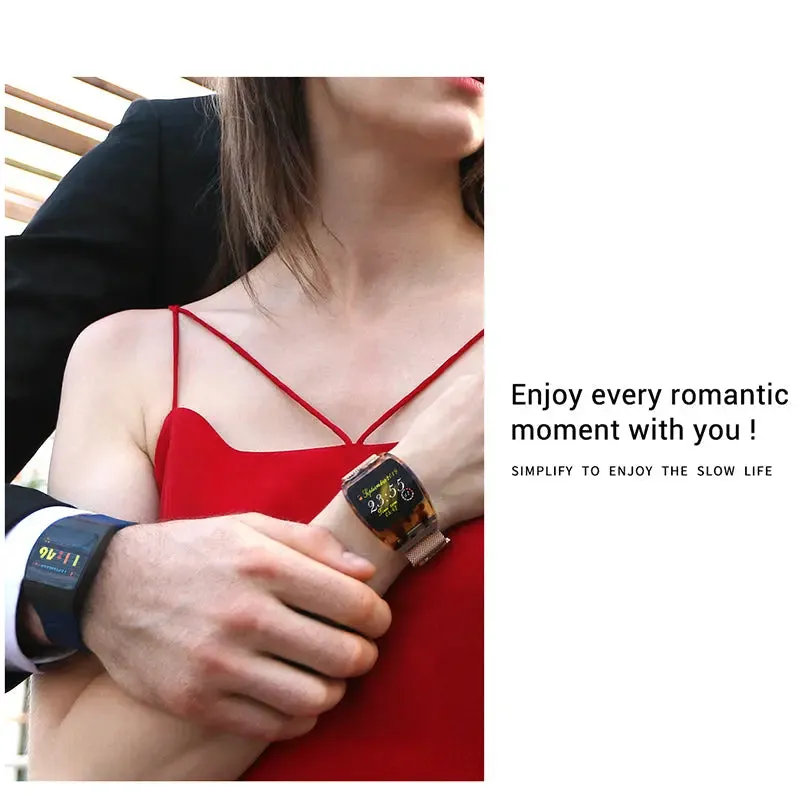 Smart Watch Health Monitor Arc Glass Bracelet -Smart Watch with Heart Rate Monitor and Bluetooth Calling