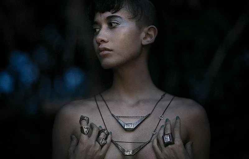 Soaring Lights Space Ship Necklace