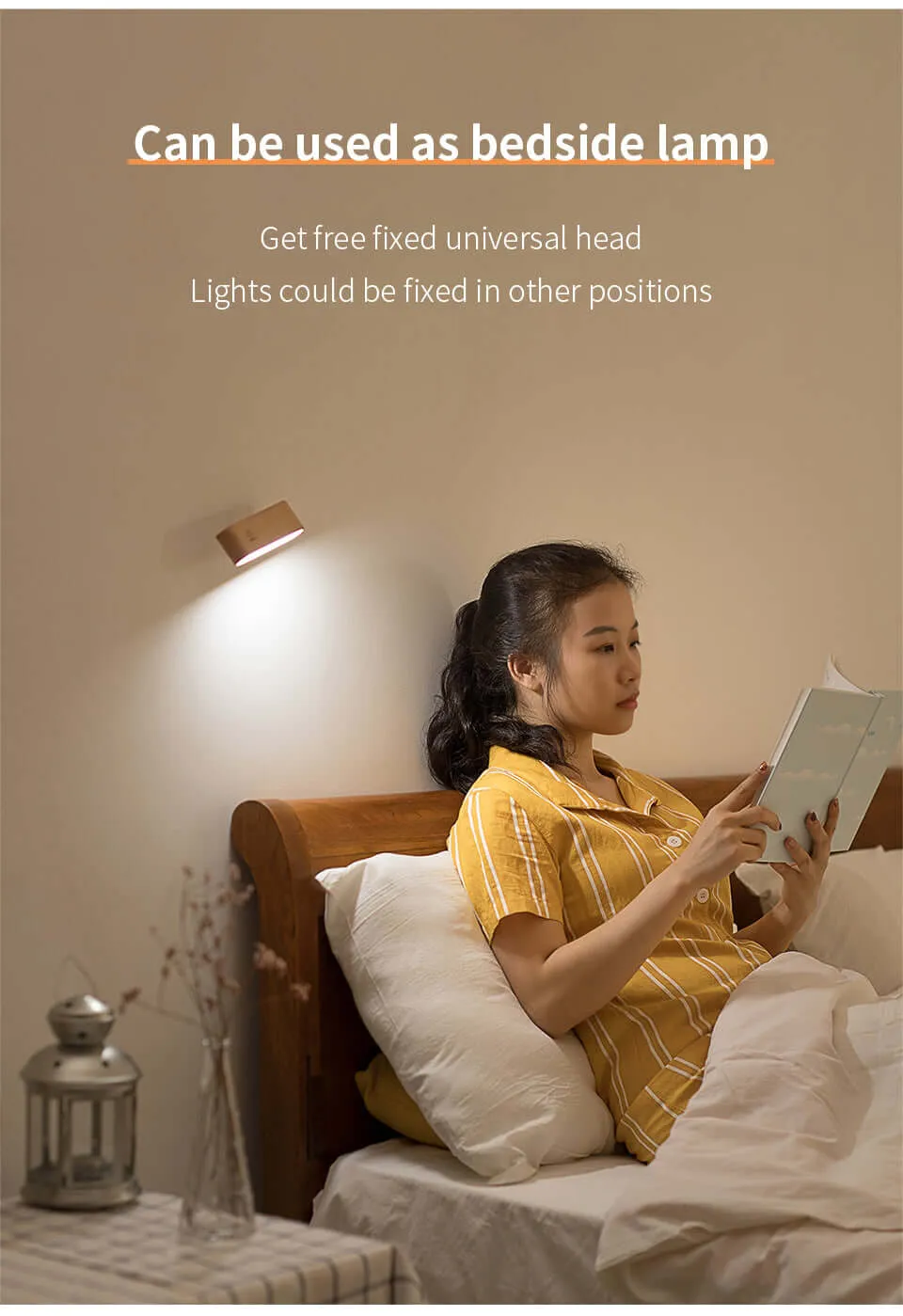 Solid Wood Detachable LED Small Table Lamp with Rack Organizer