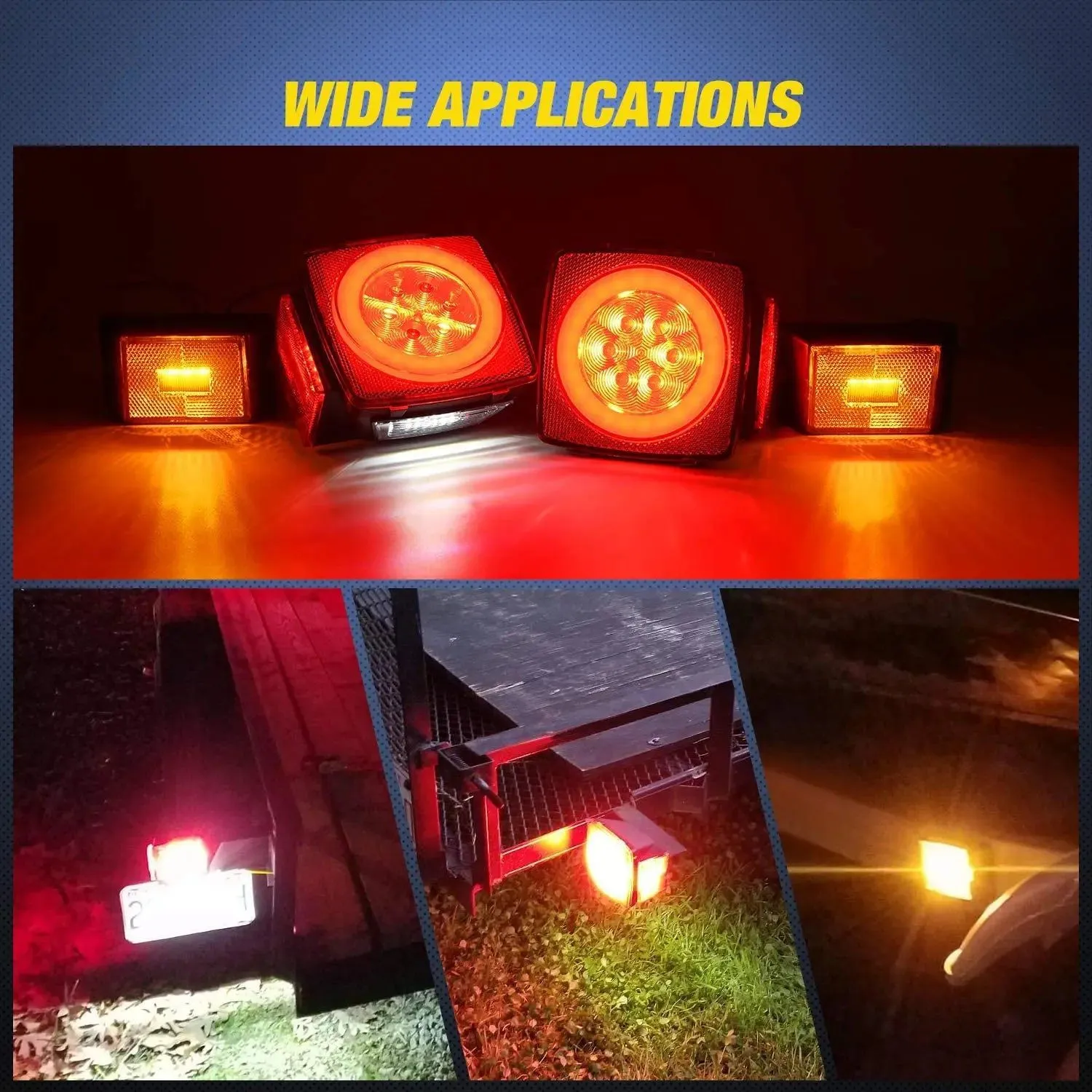 Square LED Trailer Light Kit (Pair)