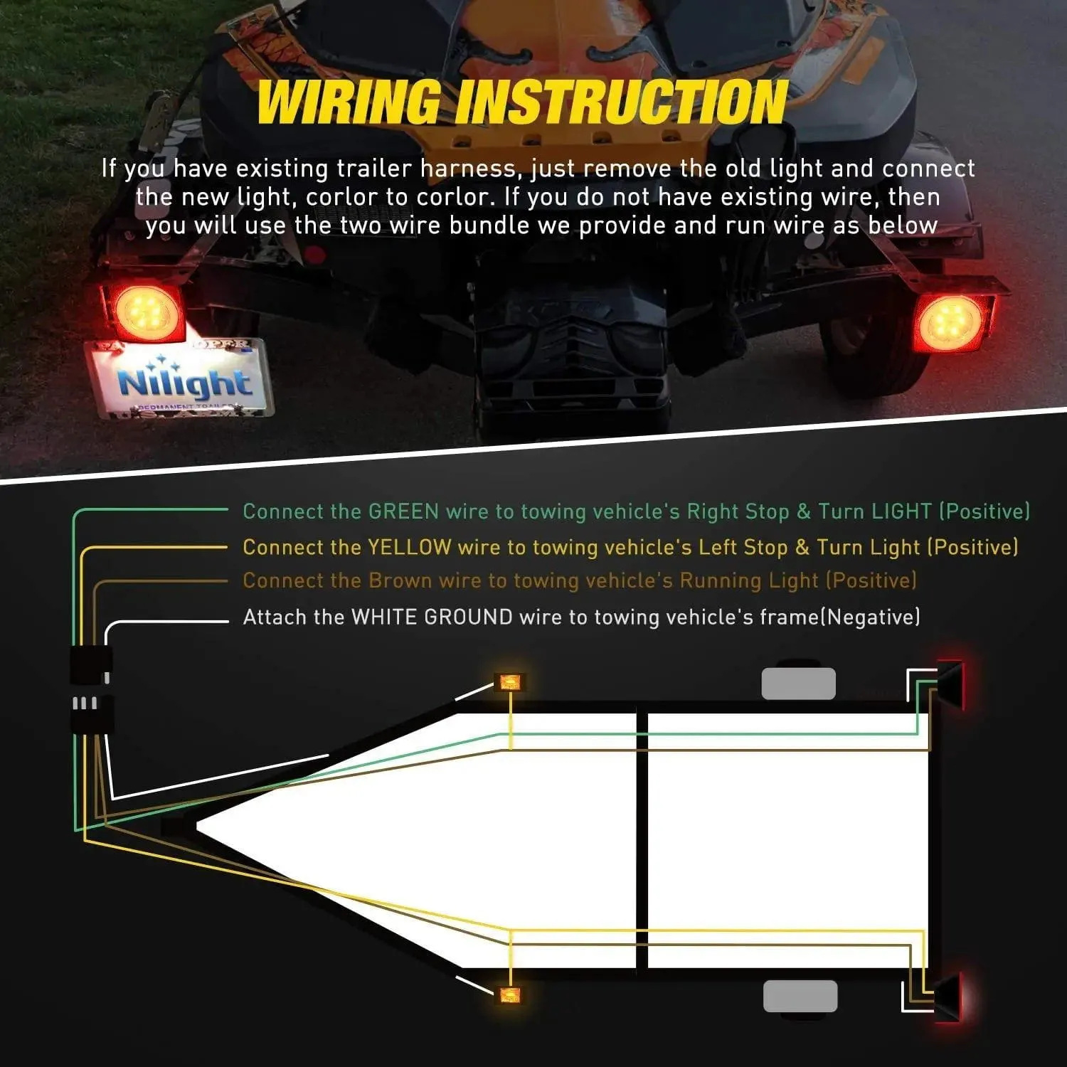 Square LED Trailer Light Kit (Pair)