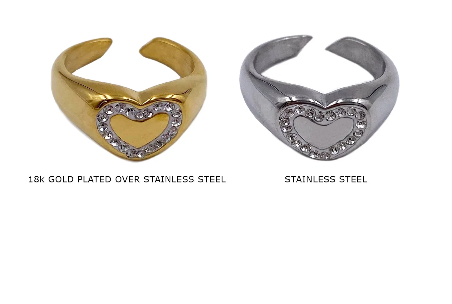 SSP1323  Heart Ring With Stone CHOOSE COLOR BELOW