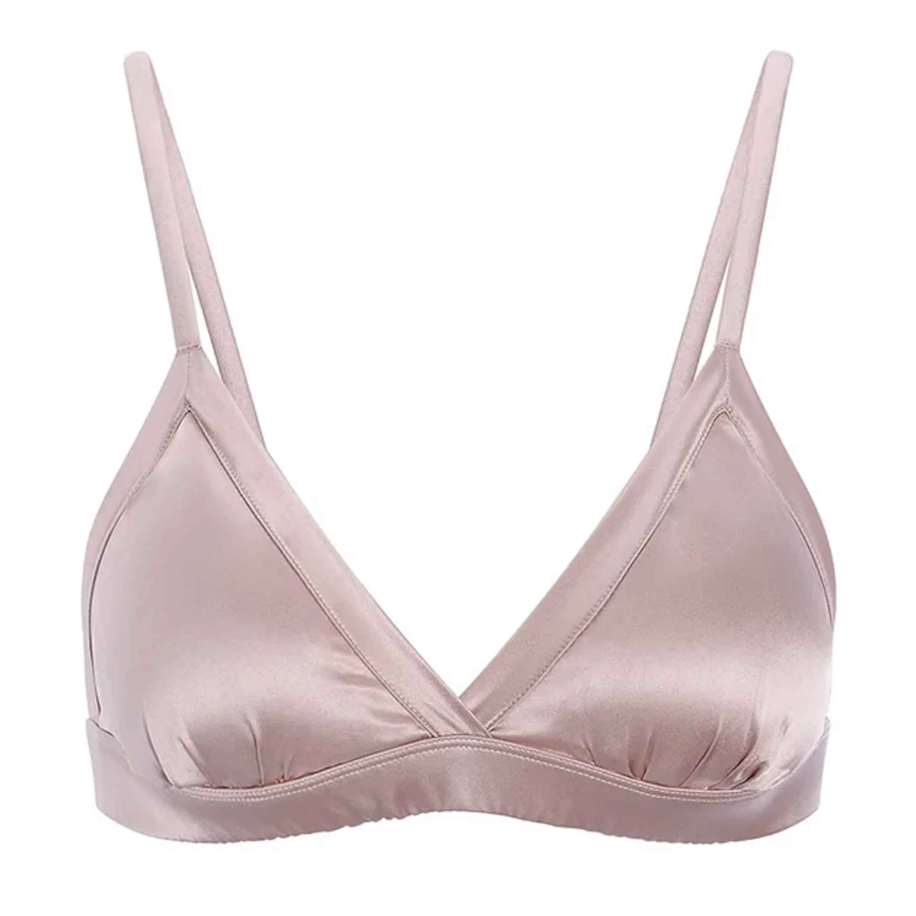 Steel Ring Silk & Stretchable Polyester French Bra With Removeable Pads