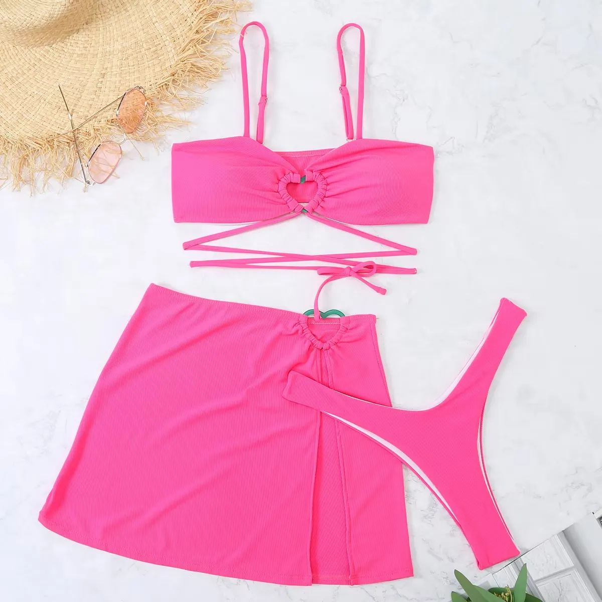 Summer Heat Brazilian Bikini Suits with Matching Skirt
