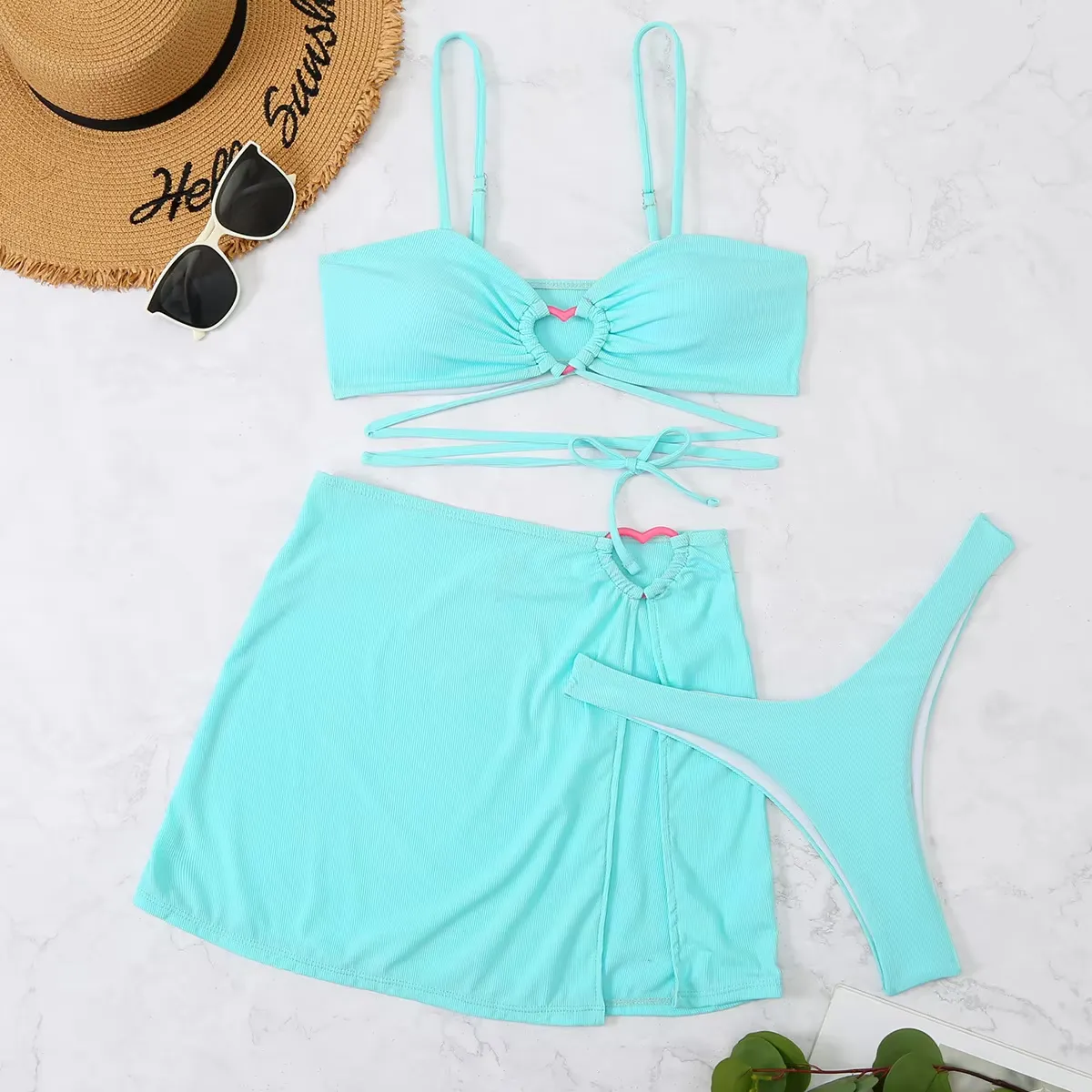 Summer Heat Brazilian Bikini Suits with Matching Skirt