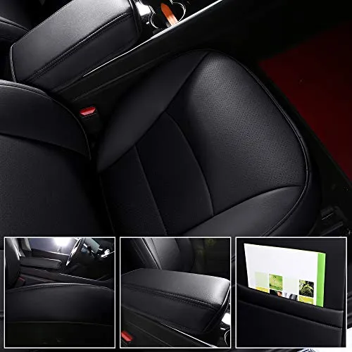 Tesla Model 3 & Y Black Front Two Synthetic Leather Seat Covers