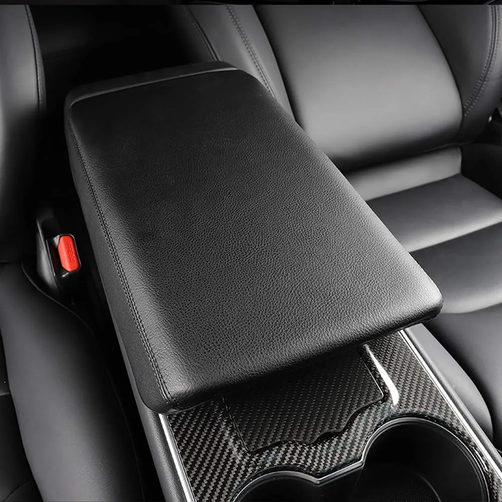 Tesla Model 3 & Y Leather Center Console Armrest Cover
