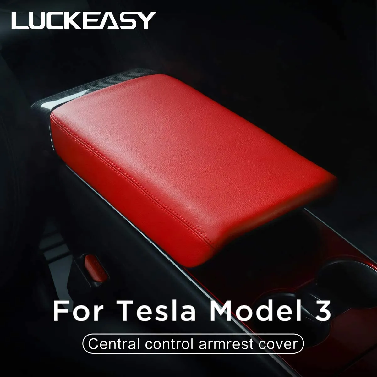 Tesla Model 3 & Y Leather Center Console Armrest Cover