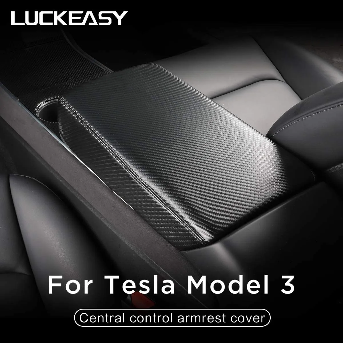 Tesla Model 3 & Y Leather Center Console Armrest Cover