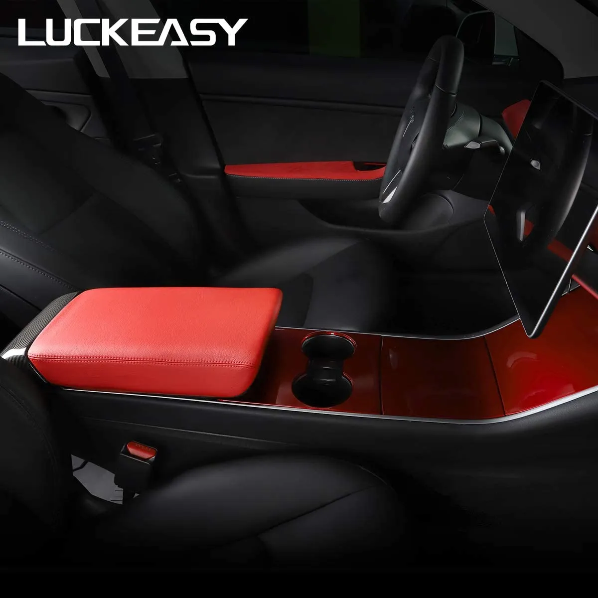 Tesla Model 3 & Y Leather Center Console Armrest Cover