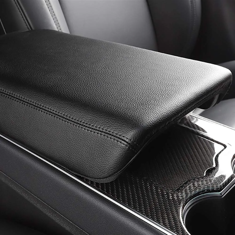 Tesla Model 3 & Y Leather Center Console Armrest Cover