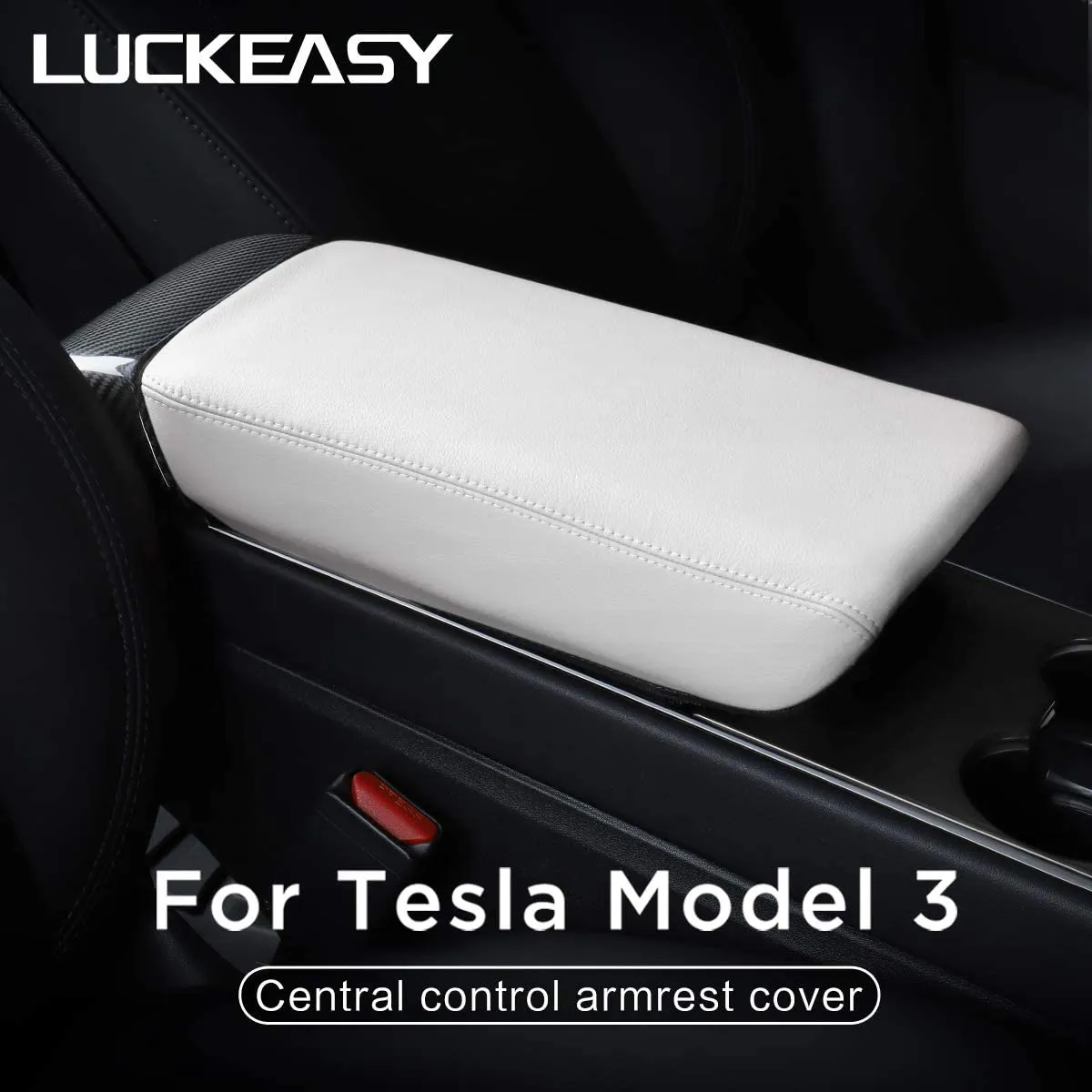 Tesla Model 3 & Y Leather Center Console Armrest Cover