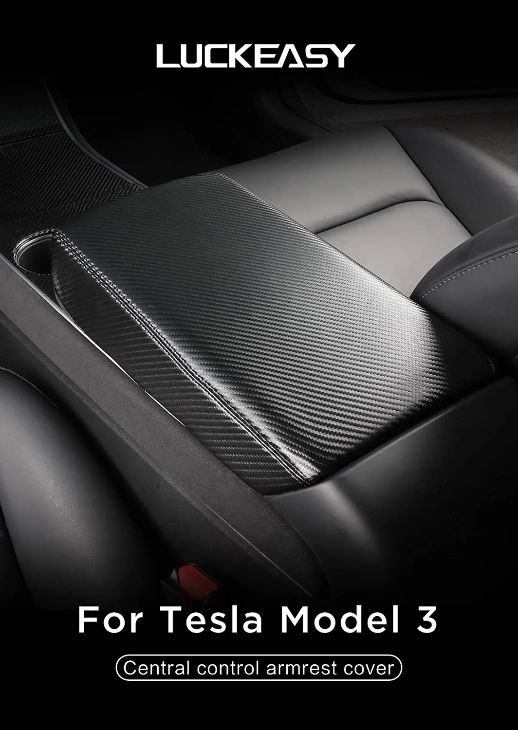 Tesla Model 3 & Y Leather Center Console Armrest Cover