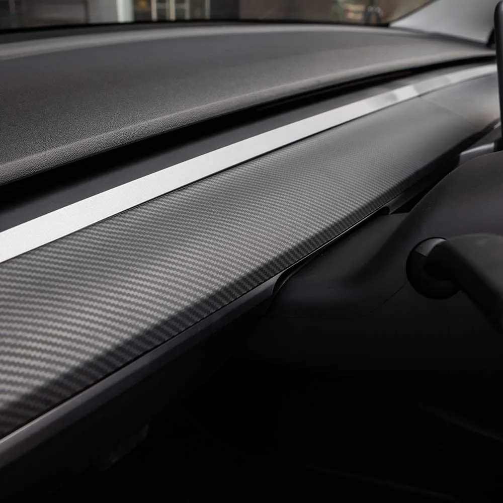 Tesla Model 3 & Y Matte Carbon Fiber Dashboard Cap