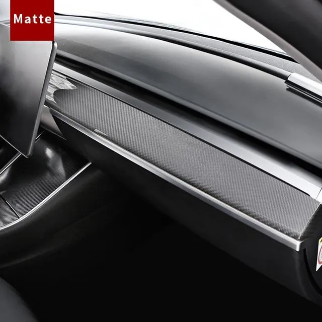 Tesla Model 3 & Y Matte Carbon Fiber Dashboard Cap
