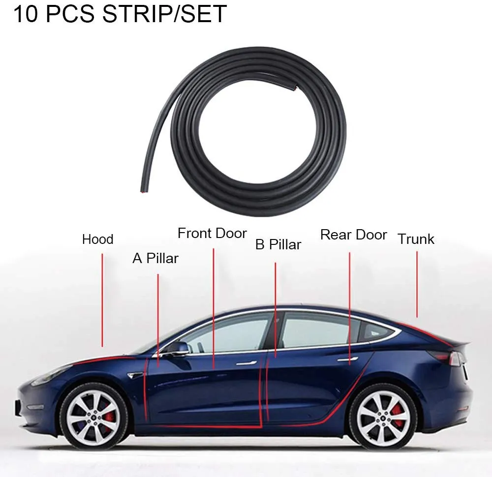 Tesla Model 3 Door Seal Wind Noise Reduction Kit