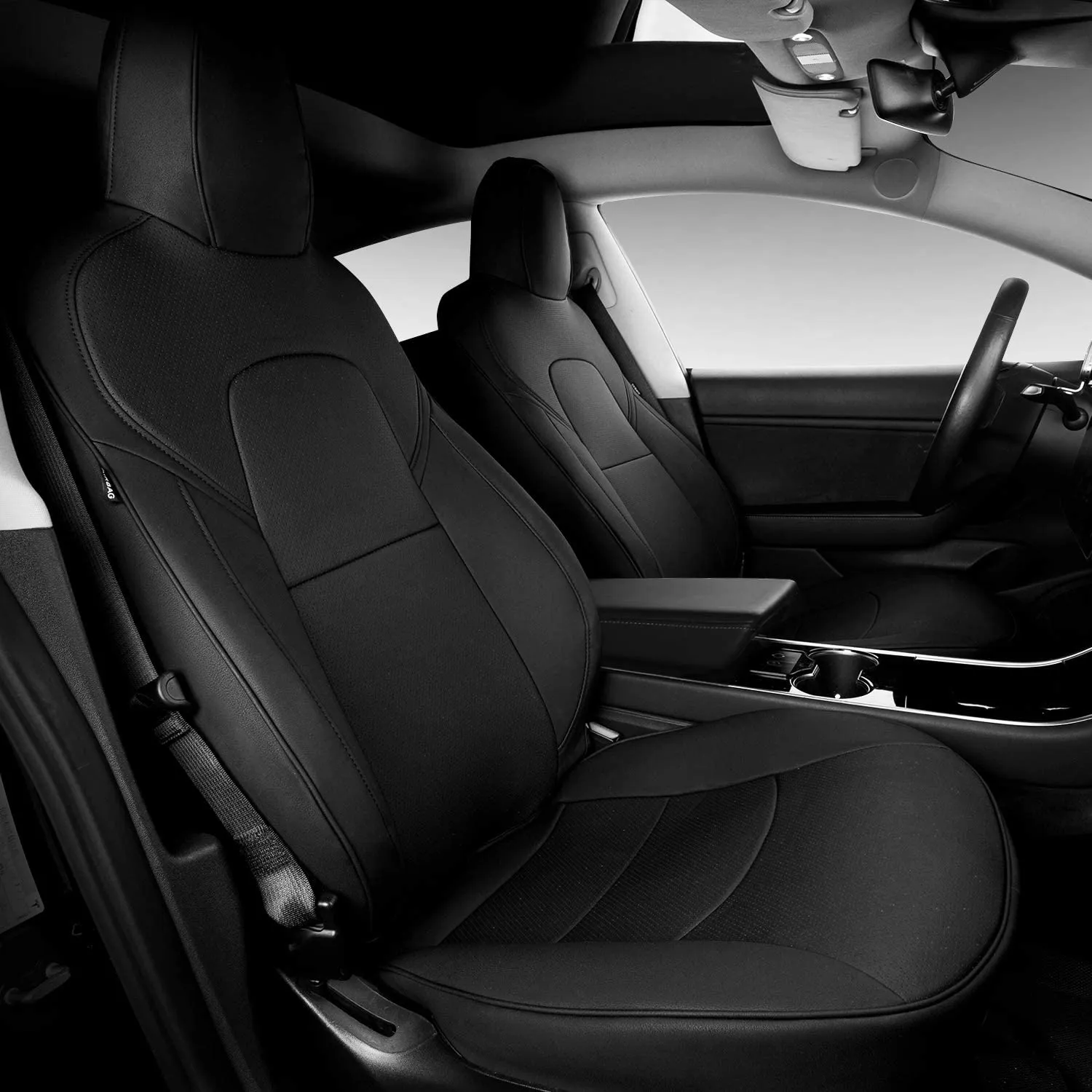 Tesla Model 3 Red Leather Seat Covers