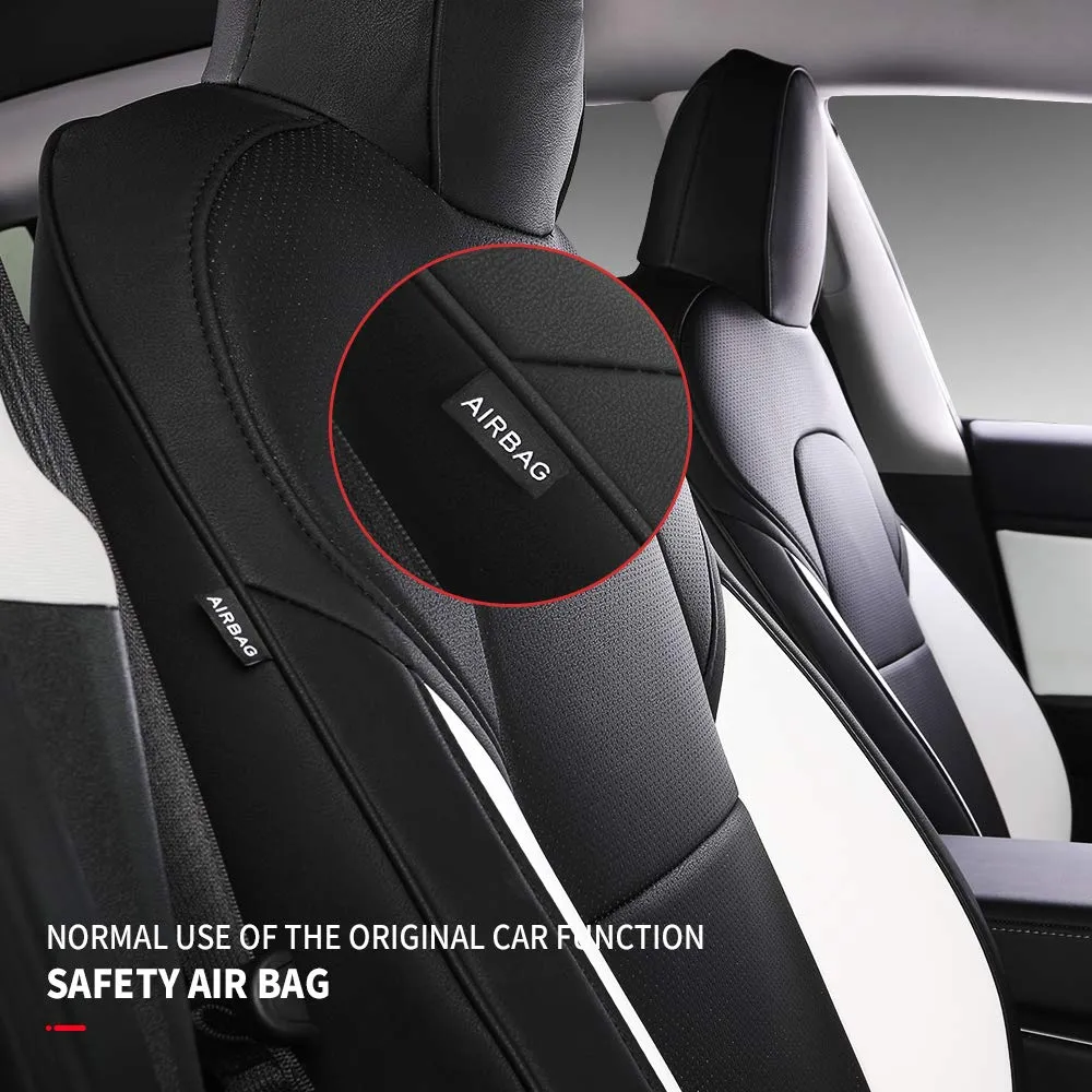 Tesla Model 3 Red Leather Seat Covers