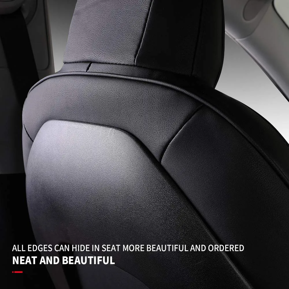 Tesla Model 3 Red Leather Seat Covers
