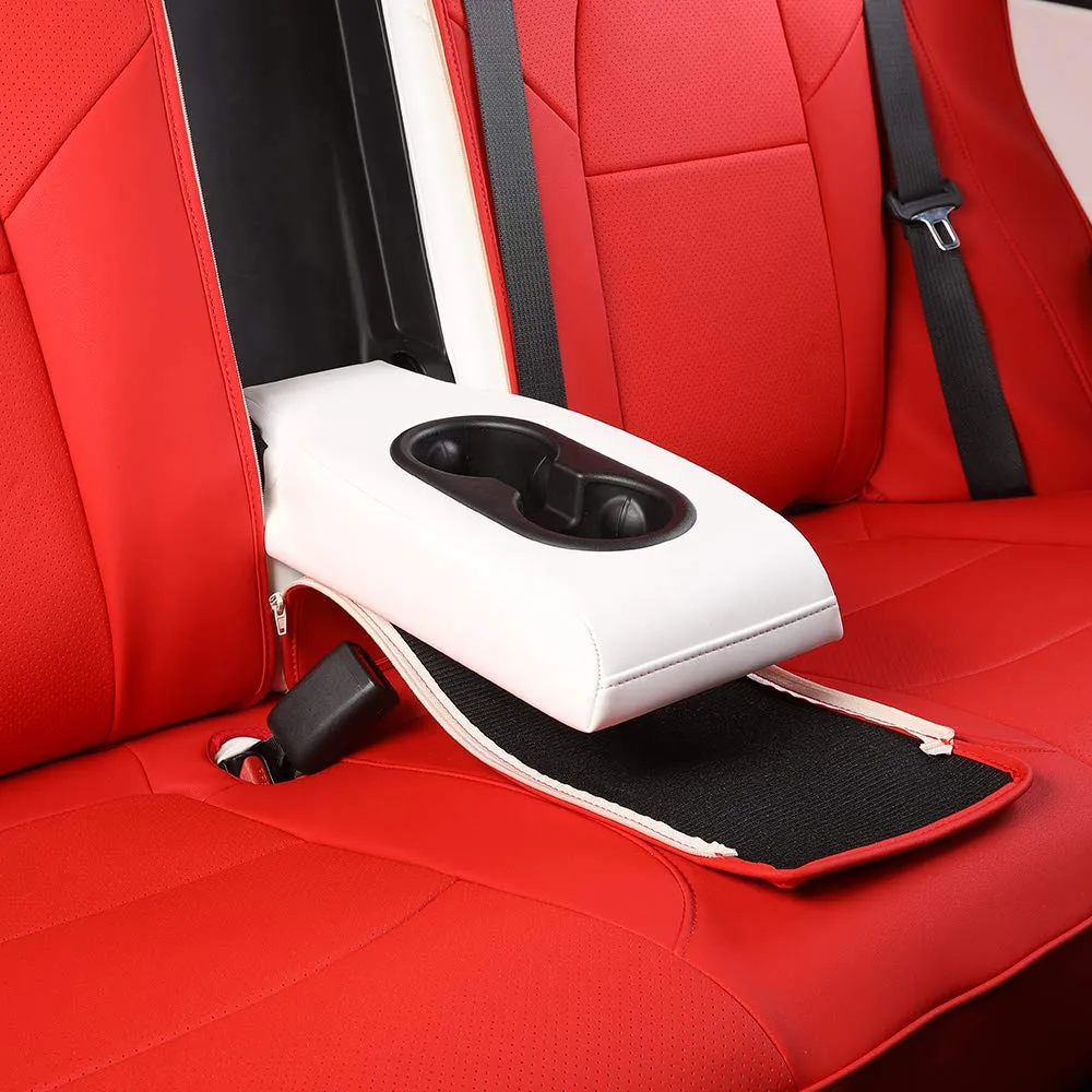 Tesla Model 3 Red Leather Seat Covers