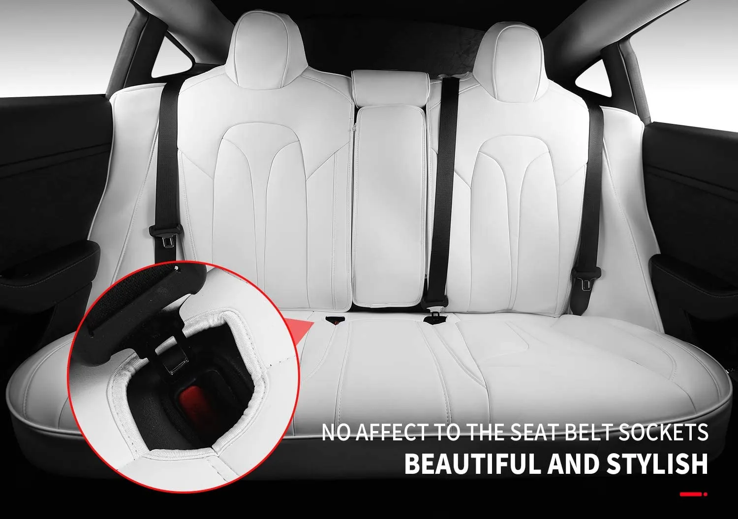 Tesla Model 3 Red Leather Seat Covers