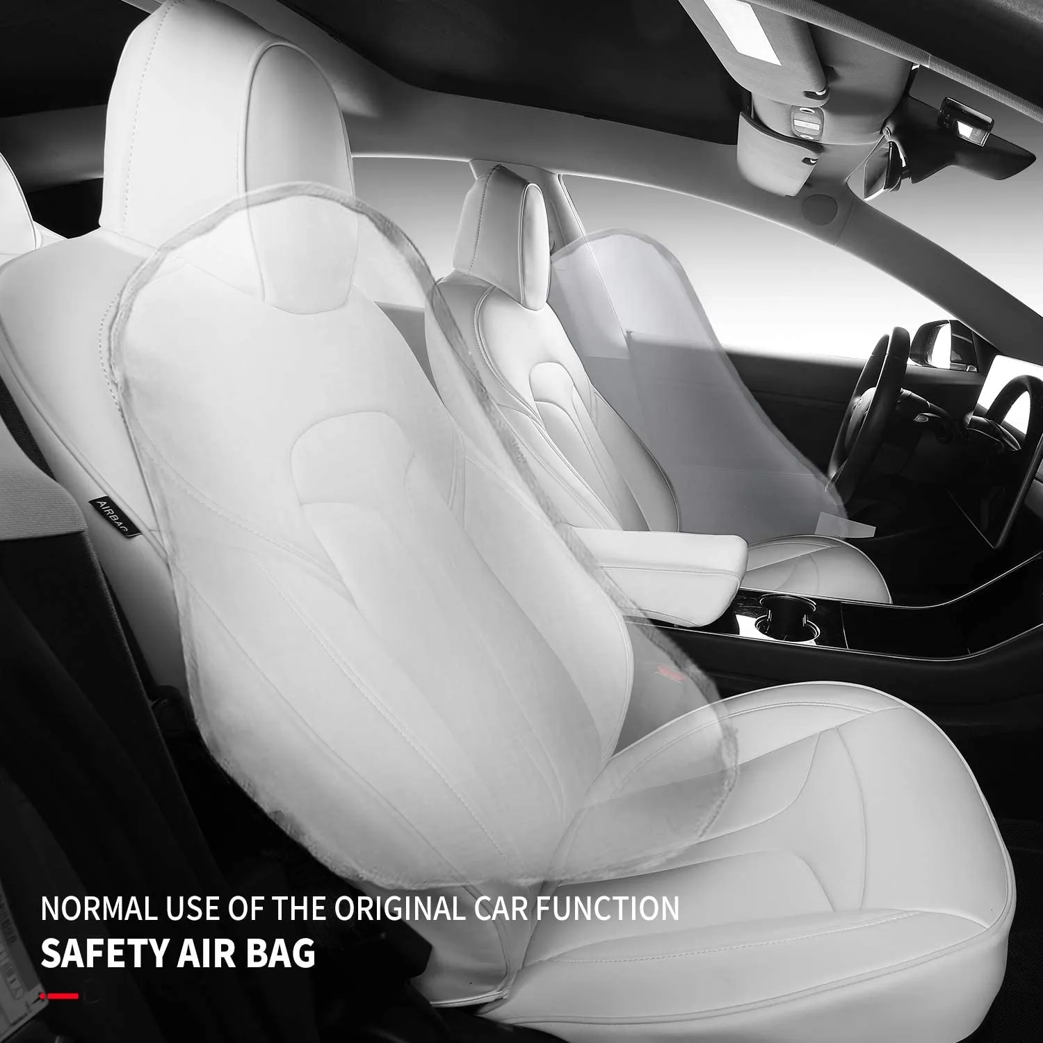 Tesla Model 3 Red Leather Seat Covers