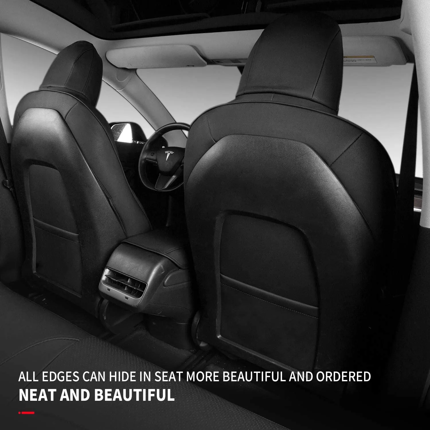Tesla Model 3 Red Leather Seat Covers