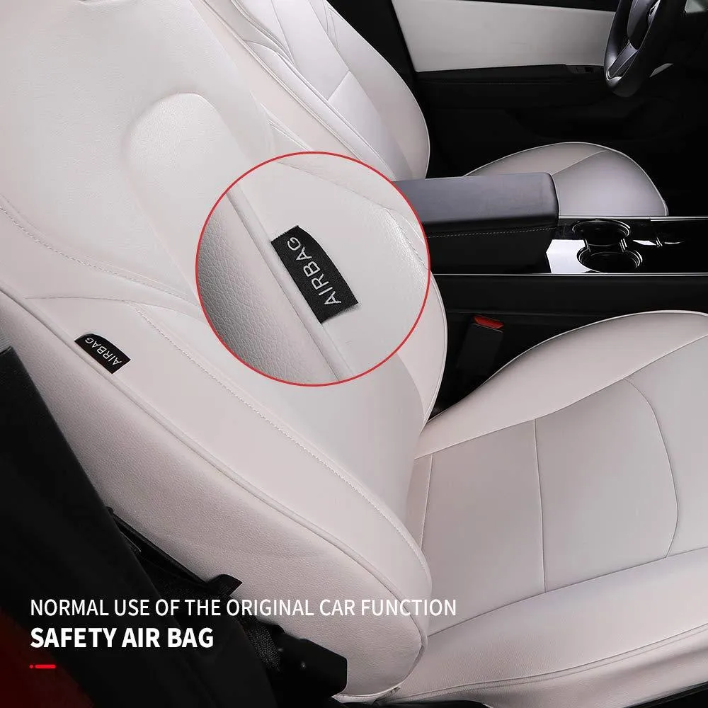 Tesla Model 3 Red Leather Seat Covers