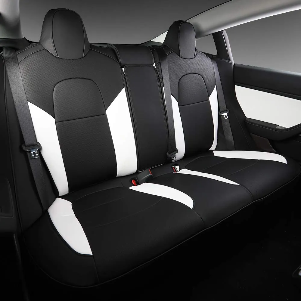 Tesla Model 3 Red Leather Seat Covers