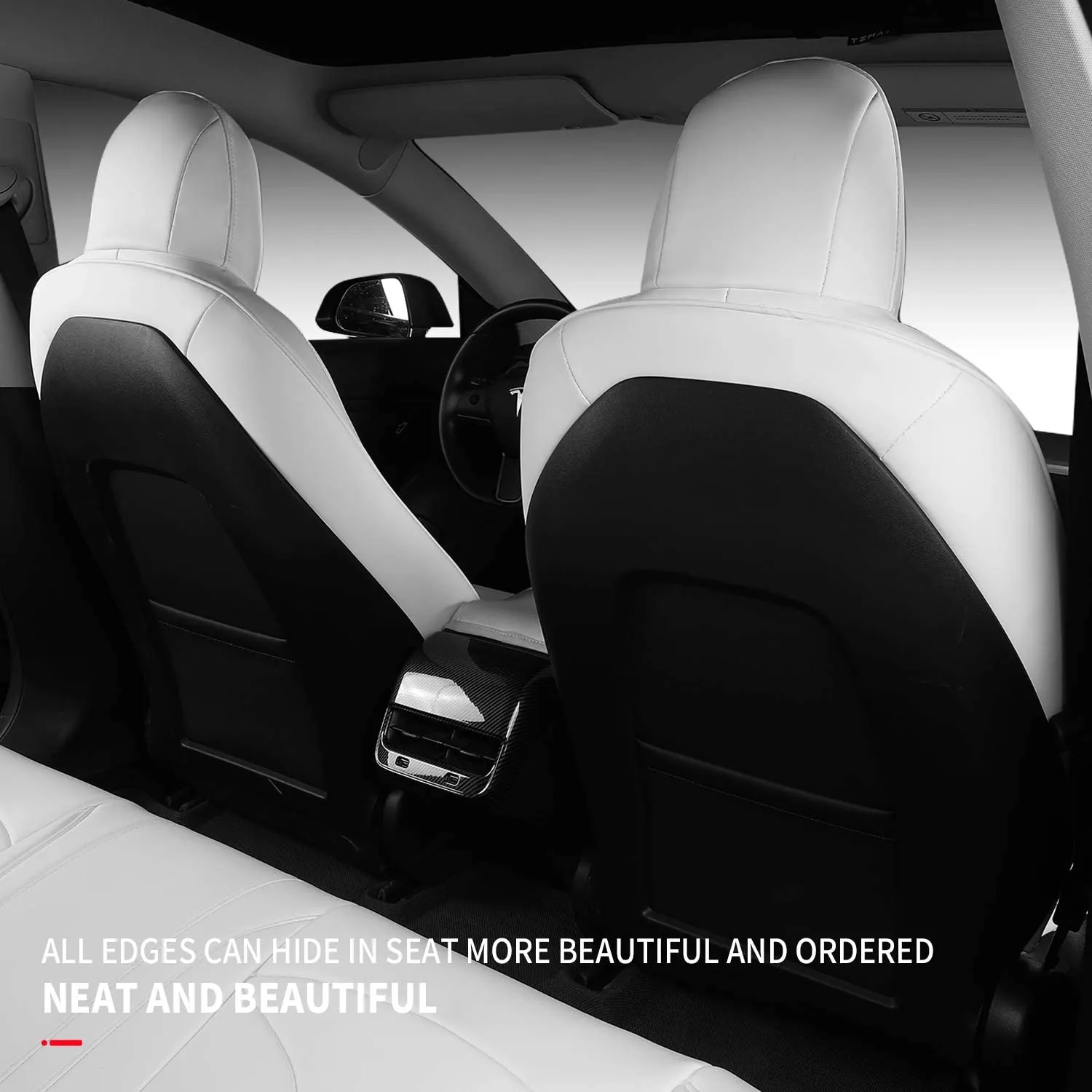 Tesla Model 3 Red Leather Seat Covers