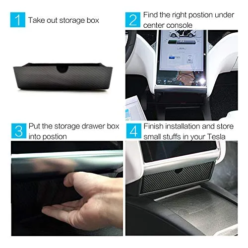Tesla Model S & X Center Console Storage Drawer