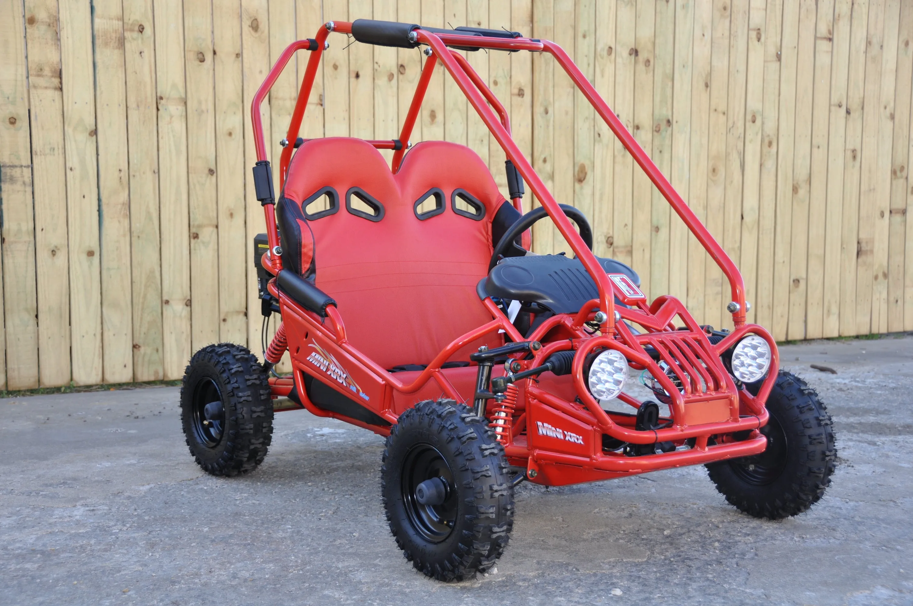 Trailmaster Mini XRX  Go Kart Buggy, High Back Seats, Adjustable for Younger Riders, Throttle Limiter, Remote Kill No Reverse