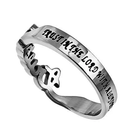 Women's Hand Writing Ring - Trust
