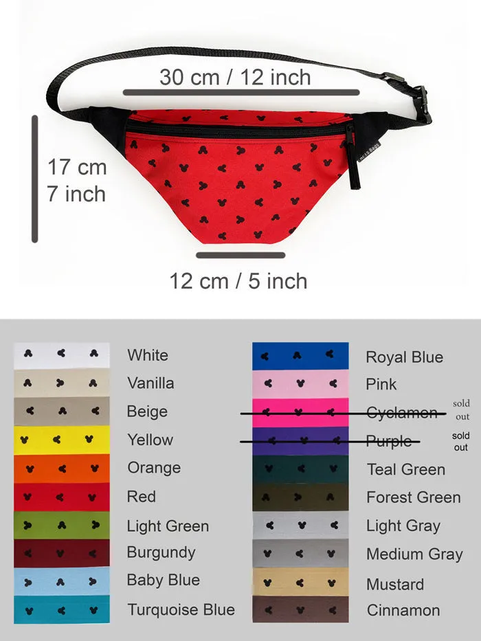 Womens Waterproof Mickey Mouse Designer Fanny Pack