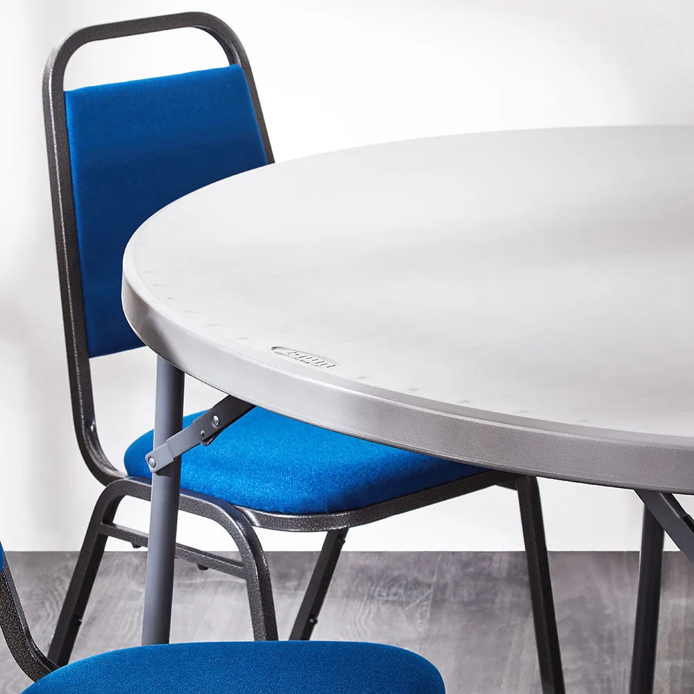 Zown 4ft Round Plastic Folding Table Bundle - 16 Tables & Trolley - Planet120