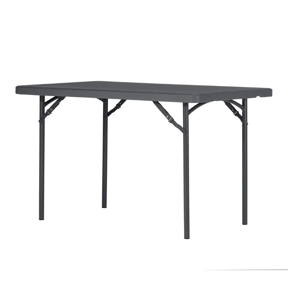 Zown Plastic Folding Table Bundle - 10 Tables & Upright Trolley - 4ft x 2ft 6in
