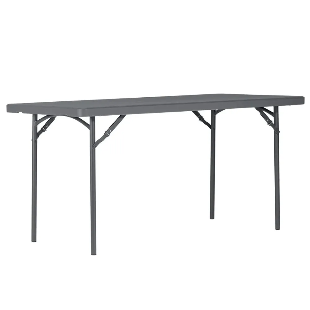 Zown Plastic Folding Table Bundle - 10 Tables & Upright Trolley - 6ft x 2ft 6in