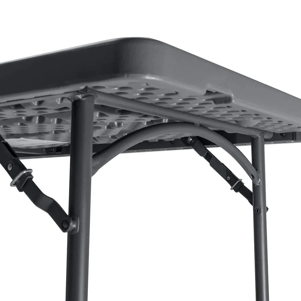 Zown Plastic Folding Table Bundle - 10 Tables & Upright Trolley - 6ft x 2ft 6in